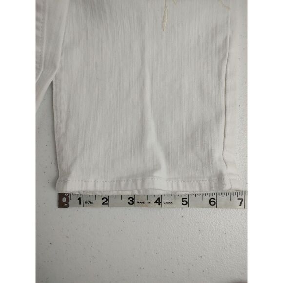 Gloria Vanderbilt Amanda Capri Floral Embroidered White Crop Casual Size 6 - Picture 7 of 10